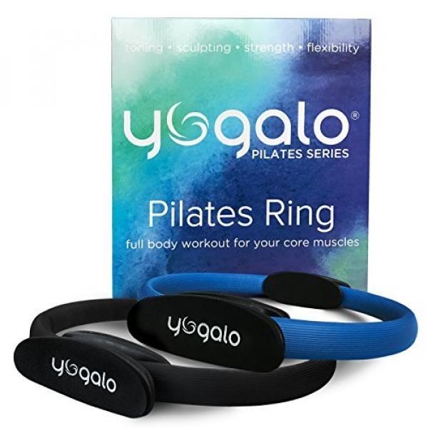 Pilates Ring - Toning, Sculpting, Strength and Flexibility, Power Resistance Exercise Circle, Thigh Toner, Fitness Magic Circle, 14 Inch by Yogalo Pilates Series (Black) - intl