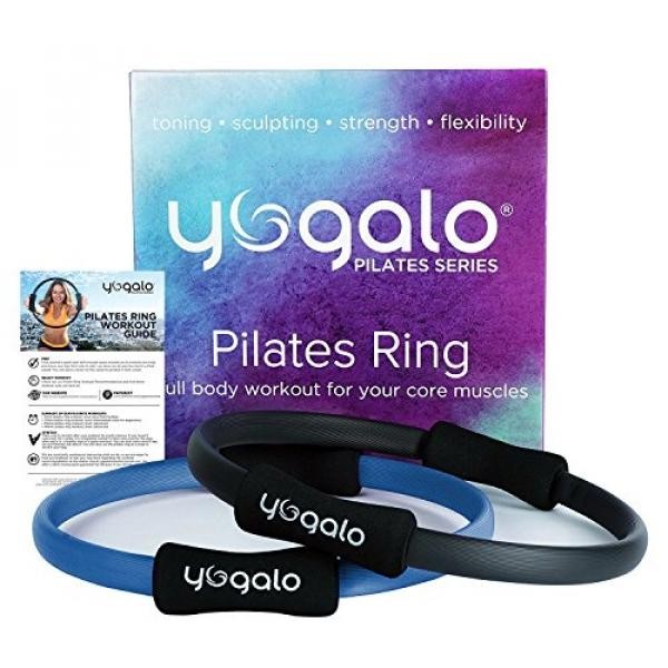 Pilates Toning Ring, Exercise Fitness Circle, Dual Grip, 14 Inch by Yogalo Pilates Series for Toning, Sculpting, Strength and Flexibility Offering a Full Body Workout .(Black) - intl