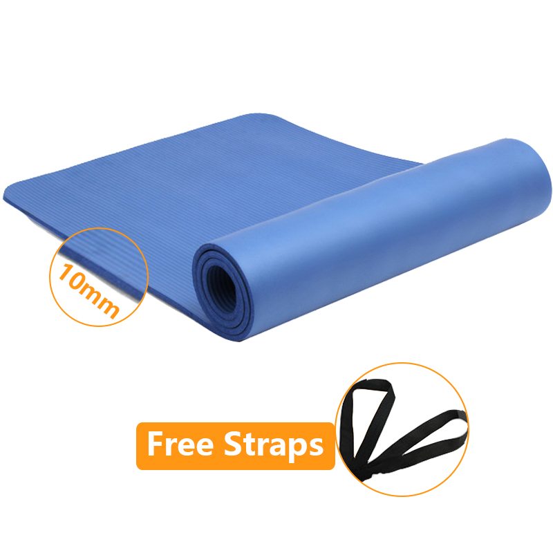 Popheko Yoga Mat Durable Exercise With Carrying Strap