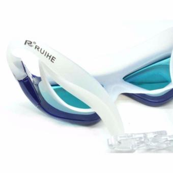 Ruihe Kacamata Renang Big Frame Anti Fog UV Protection RH9110 -Biru