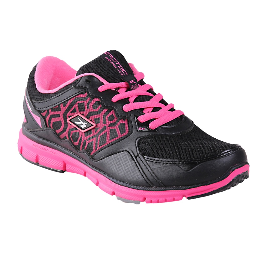 Spotec Genesis Sepatu Lari - Black/Hot Pink