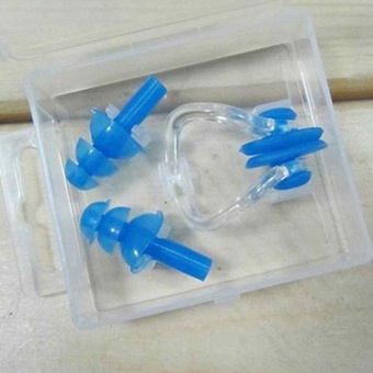 Gambar swimming waterproof silicone earplugs and nose clip soft swim ear plug   intl