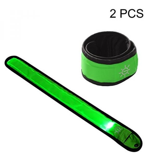 Techion 2 Pack LED SLAP Armband/LED Snap On Armband dengan Visibilitas Tinggi untuk Bersepeda/Bersepeda/berjalan /jogging/perlengkapan Lari (hijau Pack) -Intl