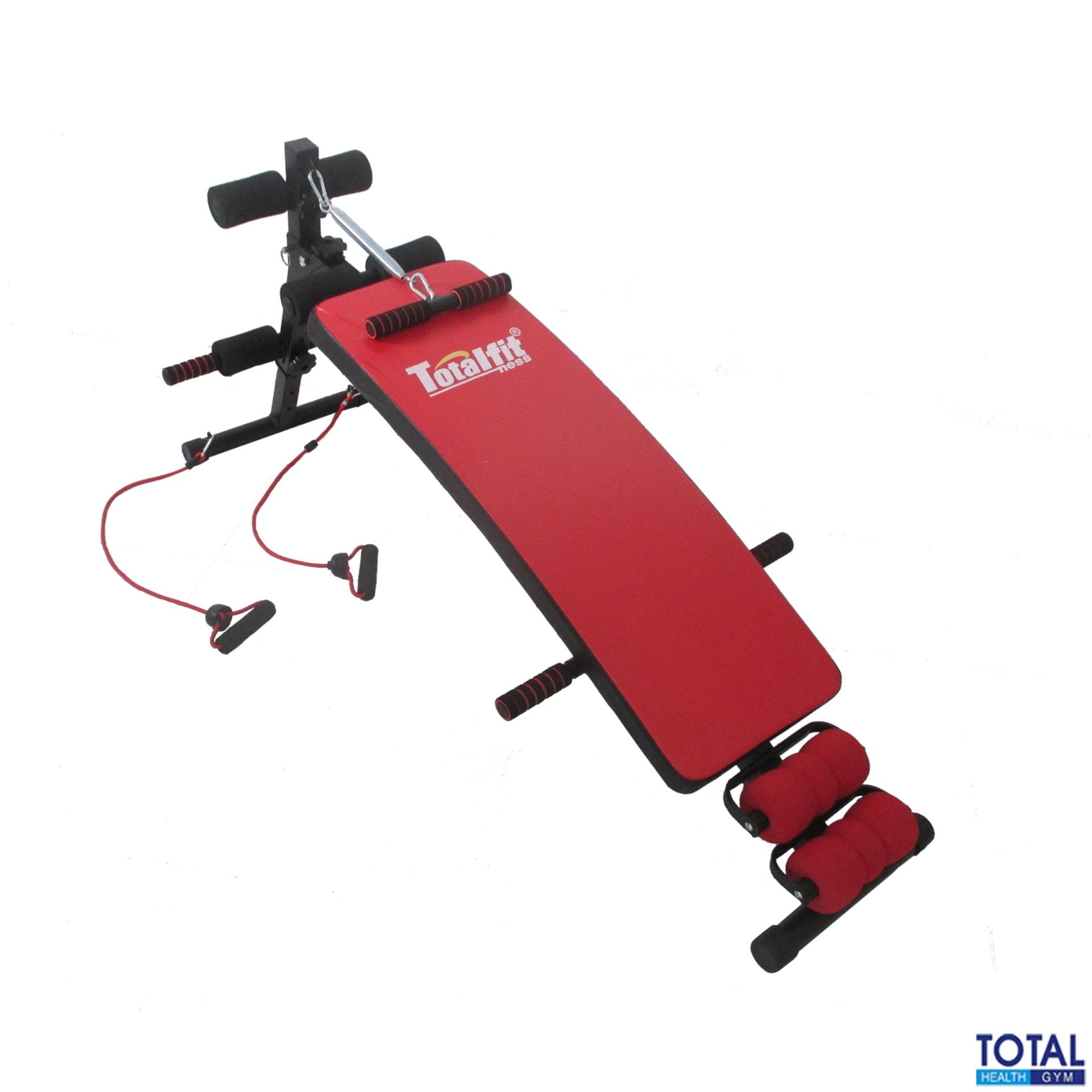 Total Fitness - Papan Sit Up/New Sit Up Bench Merah Totalfitness-Alat Olahraga-Alat Fitness-Body Building-Bentuk Otot Perut