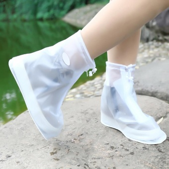 Gambar Waterproof Shoes Cover Reusable Rain Snow Boots Wear resistantSlip Resistant Overshoes Covers for Men   Women ColorWhite  intl