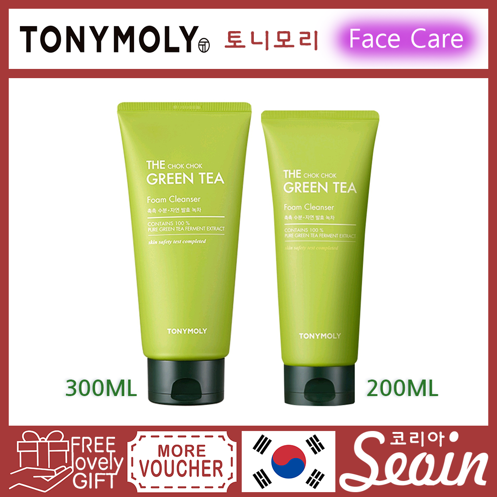 Tonymoly the chok chok green tea foam cleanser 200ml / 300ml - sữa rửa mặt - sữa rửa mặt tạo bọt - seoin