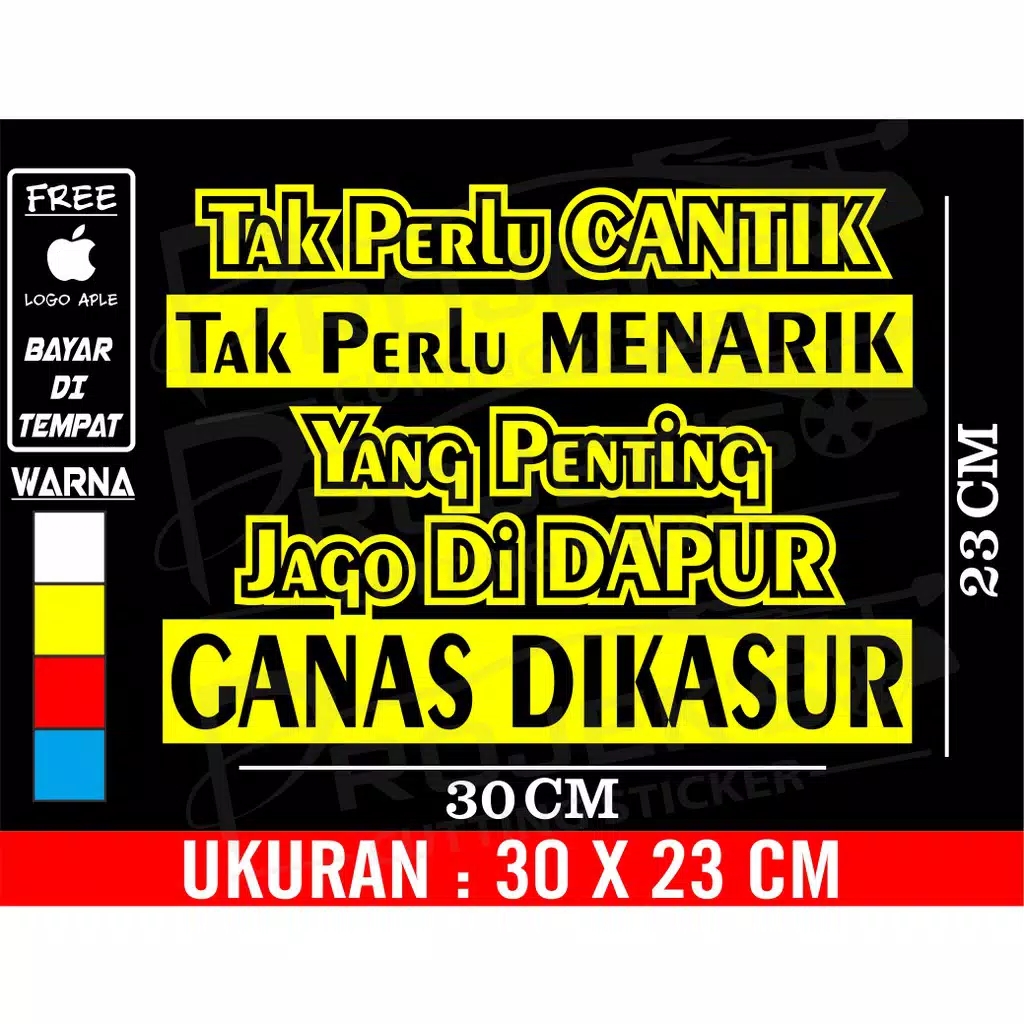 Terbaru Stiker Kata Kata Tak Perlu Cantik Stiker Kaca Truk Pick Up Stiker