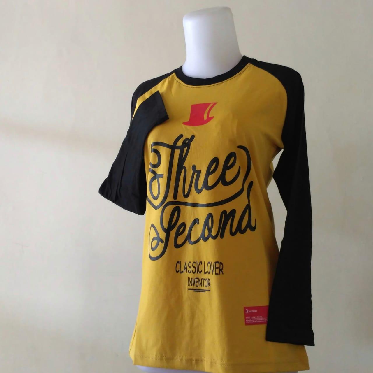 Kaos Three Second Lengan Panjang Wanita Desain Kaos Menarik