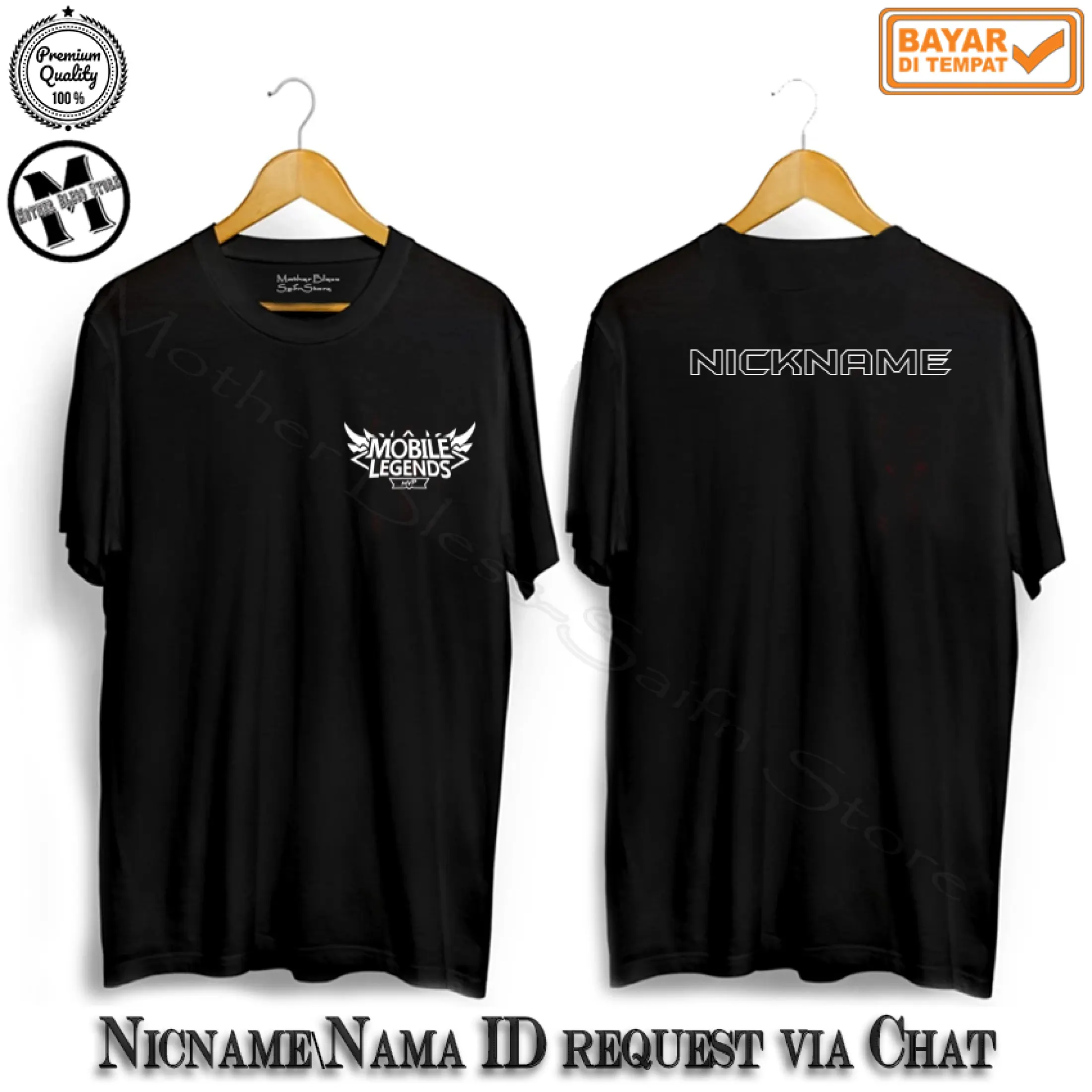 Mother Bless Store Kaos MLBB Bisa Request Nama ID Nickname Mobile Legends Logo White Lazada Indonesia