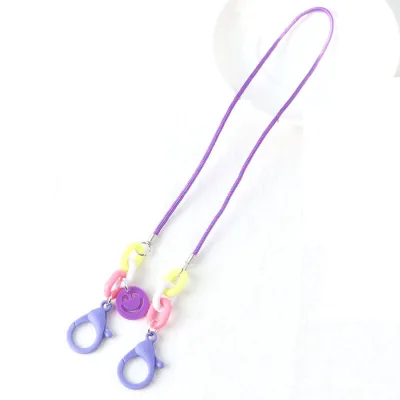 SDFSF Cute Smiley Shape Protect Ears Adjustable Glasses Rope Glasses Chain Anti-lost Chain Glasses Neck Lanyards (2)