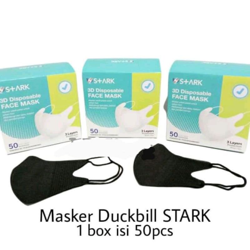 Masker Duckbill S Ark Warna Hitam Putih Isi 50pcs Lazada Indonesia