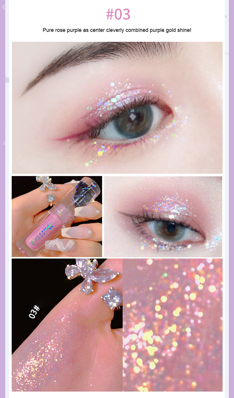 รูปภาพรายละเอียดของ 【Bevy】 Diamond Palette Eyeshadow Pearlescent Waterproof Liquid Eyeshadow Glitter Shimmer Eye Makeup