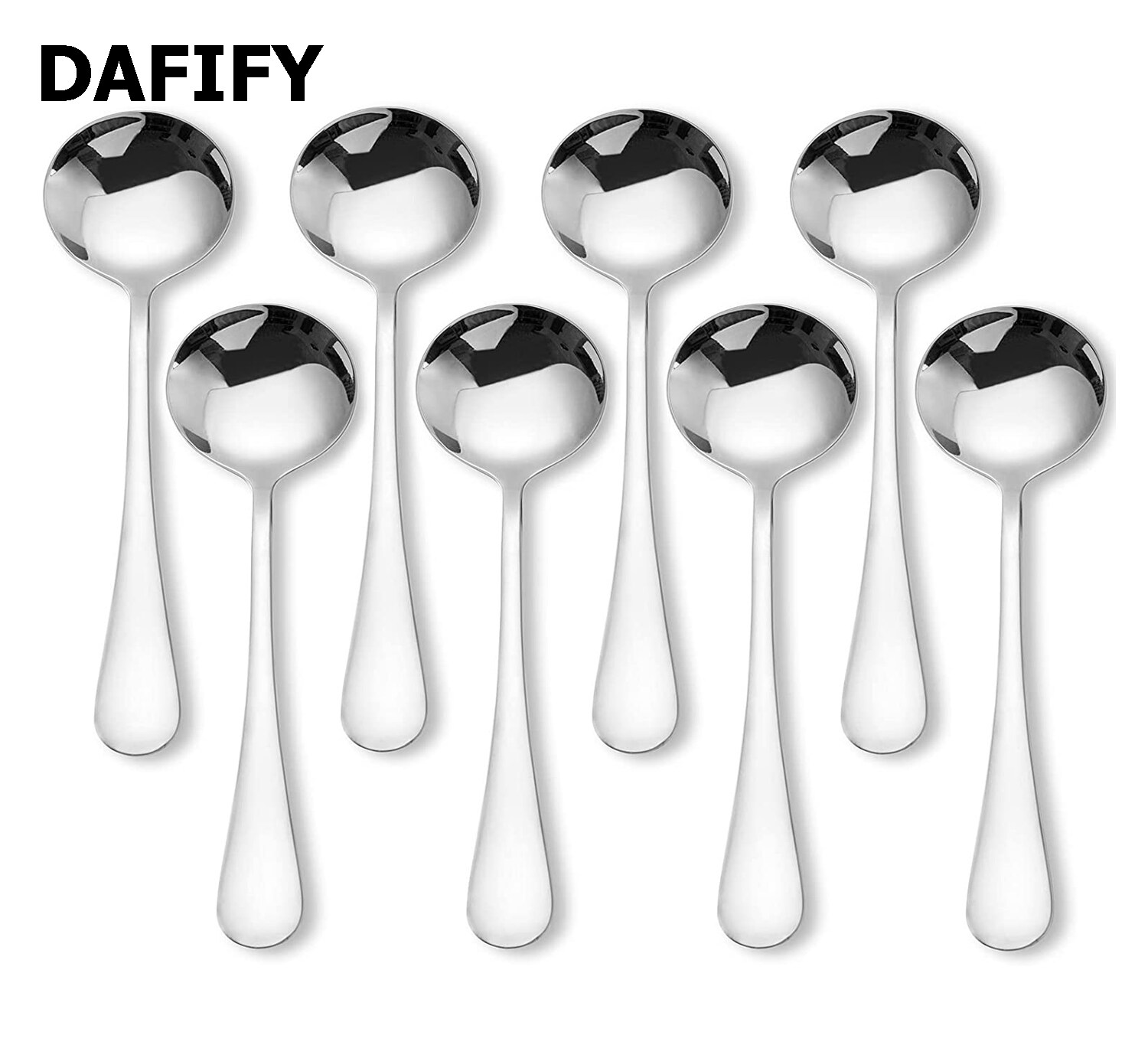 DAFIFY 304ช้อนกลม8ชิ้น188ชุดช้อนซุปสแตนเลส ราคา 1,019 บาท*ส่งฟรี