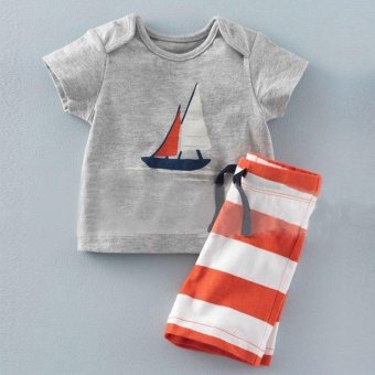 2 Pcs Summer New Fashion Boy T-Shirts Fashion Clothes Sets Short Sleeve + Stripe Shorts - Light Blue - Intl November 2018 - 4 2 Pcs Summer New Fashion Boy T-Shirts Fashion Clothes Sets Short Sleeve + Stripe Shorts - Light Blue - intl - 4