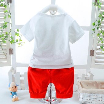 2pcs Fashion High Quality Children Clothes Sets Boy T-shirt + RedShorts Hand Pattern Tops White - Intl Pebruari 2019 - 3 2pcs Fashion High Quality Children Clothes Sets Boy T-shirt + RedShorts Hand Pattern Tops White - intl - 3