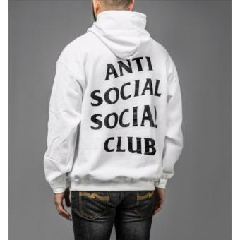 Gambar Aduuh Jaket Hoodie Zipper Anti Social Social Club   White