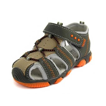 Gambar Ai Home Children Velcro Beach Shoes Sports Sandals Water Shoes (Orange+ Deep Green)   intl