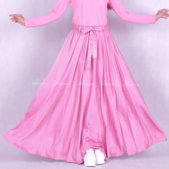 Gambar Almira Rok Panjang Wanita Velvet Pink