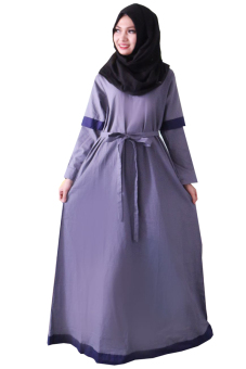 Gambar Alona Baju Hijab Pashmina Gamis Fashion Katun Ima   Abu Tua