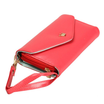 Amart Lovely Crown Clutches PU Leather Wallet Portable Mobile Phone Bag(Red) - Intl Mei 2019 - 3 Amart Lovely Crown Clutches PU Leather Wallet Portable Mobile Phone Bag(Red) - intl - 3