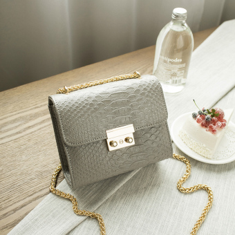 Amart PU Crocodile Chain Bag Mini Messenger Bags Ladies Shoulder Bag Handbag Satchel(Grey) - Intl Pebruari 2019 - 2 Amart PU Crocodile Chain Bag Mini Messenger Bags Ladies Shoulder Bag Handbag Satchel(Grey) - intl - 2