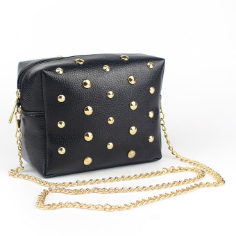 Amart PU Mini Kulit Tas Koper Tas Kurir Rantai Keling (hitam) - International Pebruari 2019 - 2 Amart PU Mini kulit tas koper tas kurir rantai Keling (hitam) - International - 2