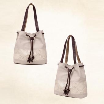 Amart Tas Bahu Wanita Kanvas Bunga Tas Belanja Kasual Bertali Berkapasitas Besar (krem) - Intl Juni 2019 - 3 Amart tas bahu wanita kanvas bunga tas belanja kasual bertali berkapasitas besar (krem) - intl - 3