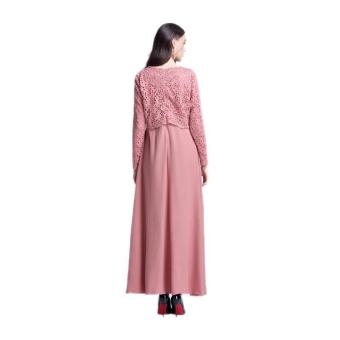 Amart Wanita Muslim Lengan Panjang Maxi Gaun Renda Pakaian JubahMaroko (berwarna Merah Muda) - International Pebruari 2019 - 4 Amart wanita Muslim lengan panjang Maxi gaun renda pakaian jubahMaroko (berwarna merah muda) - International - 4