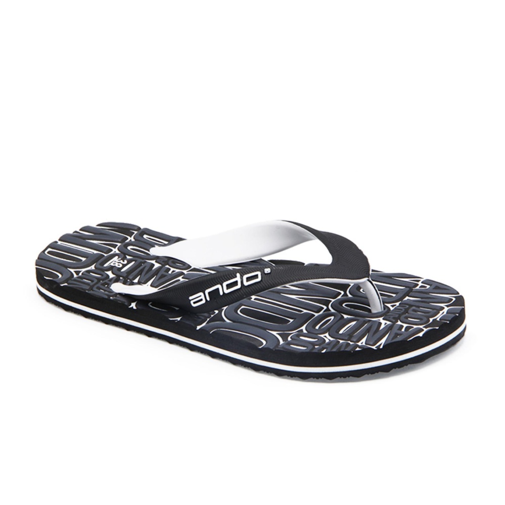 Ando Sandal Jepit/Flip Flop Pria DYLAN - Hitam/Putih size 38 - 42