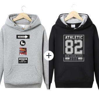 Autumn baru musim gugur pria lindung nilai sweater hoodie (Terry membimbing abu-abu +