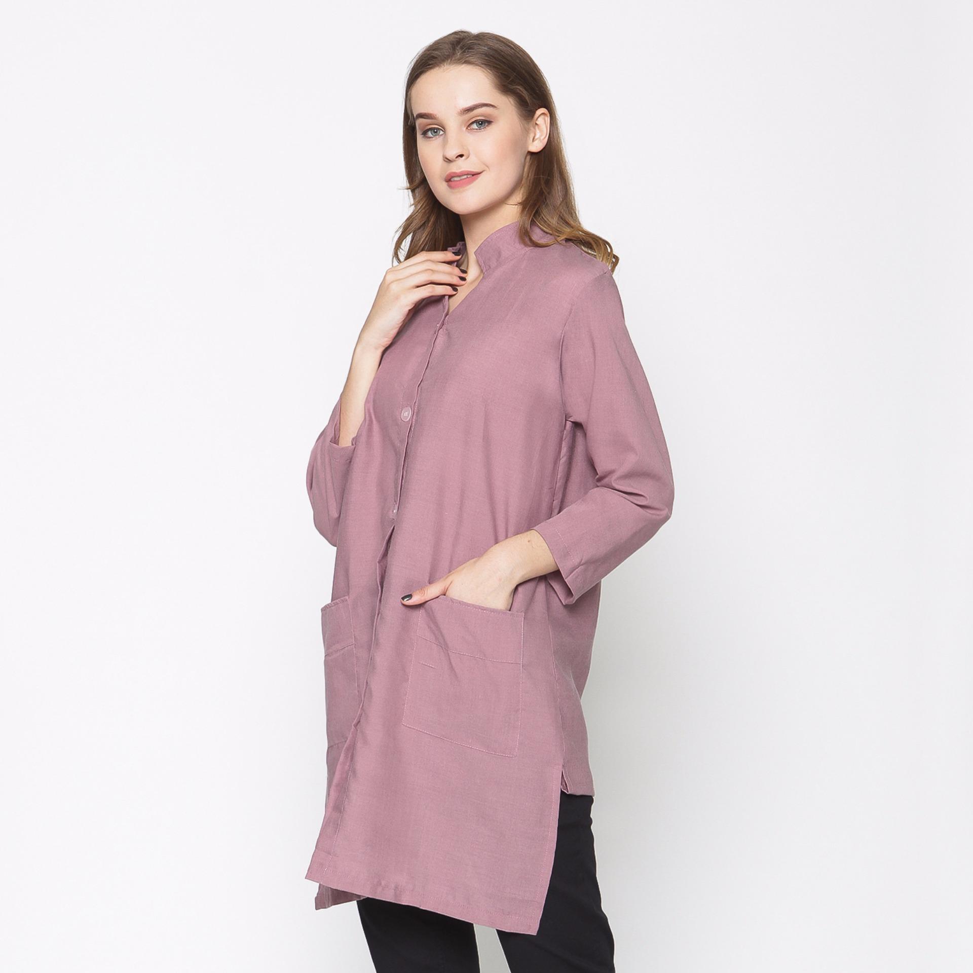 Butik Fashion Tunik Turkey Dusty Pink Bahan Katun Rayon Update Ayako Fashion Tunik Zuri AY Dusty Dark