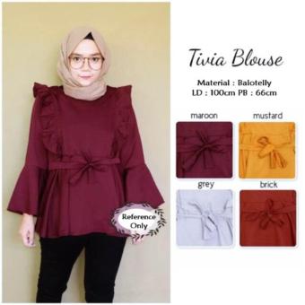 Gambar Baju Atasan Wanita Tivia Blouse Maroon