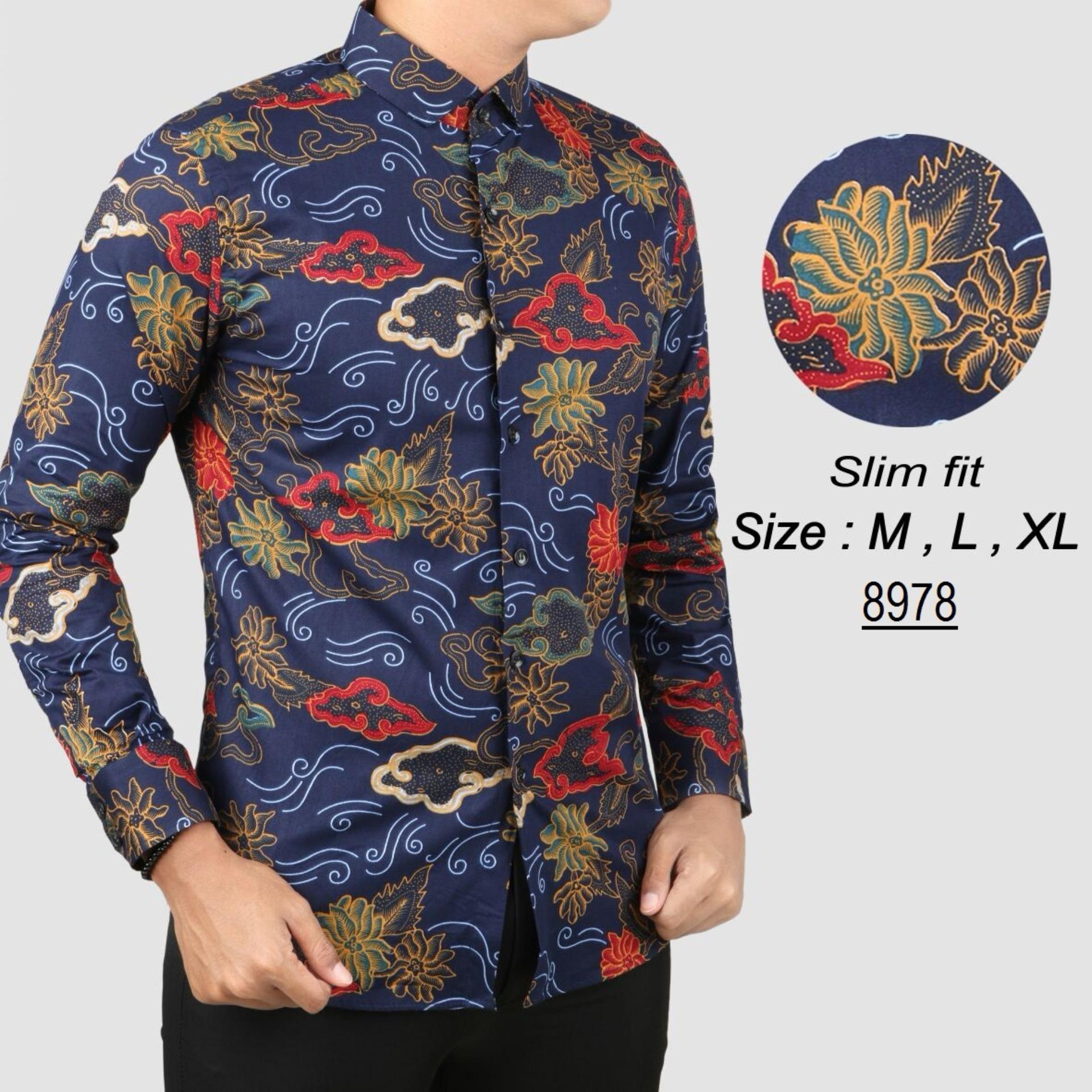 Baju Batik Modern Kemeja Pria Slim fit 8978
