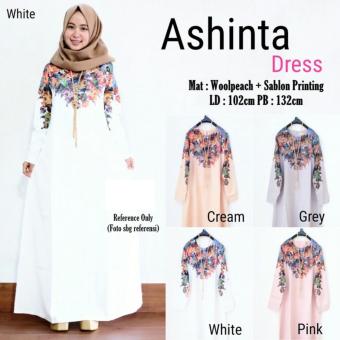 Gambar Baju Gamis Wanita Ashinta Dress Putih