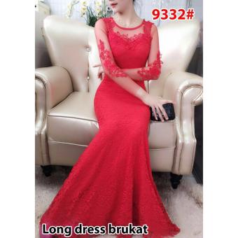 Gambar baju long dress brokat import