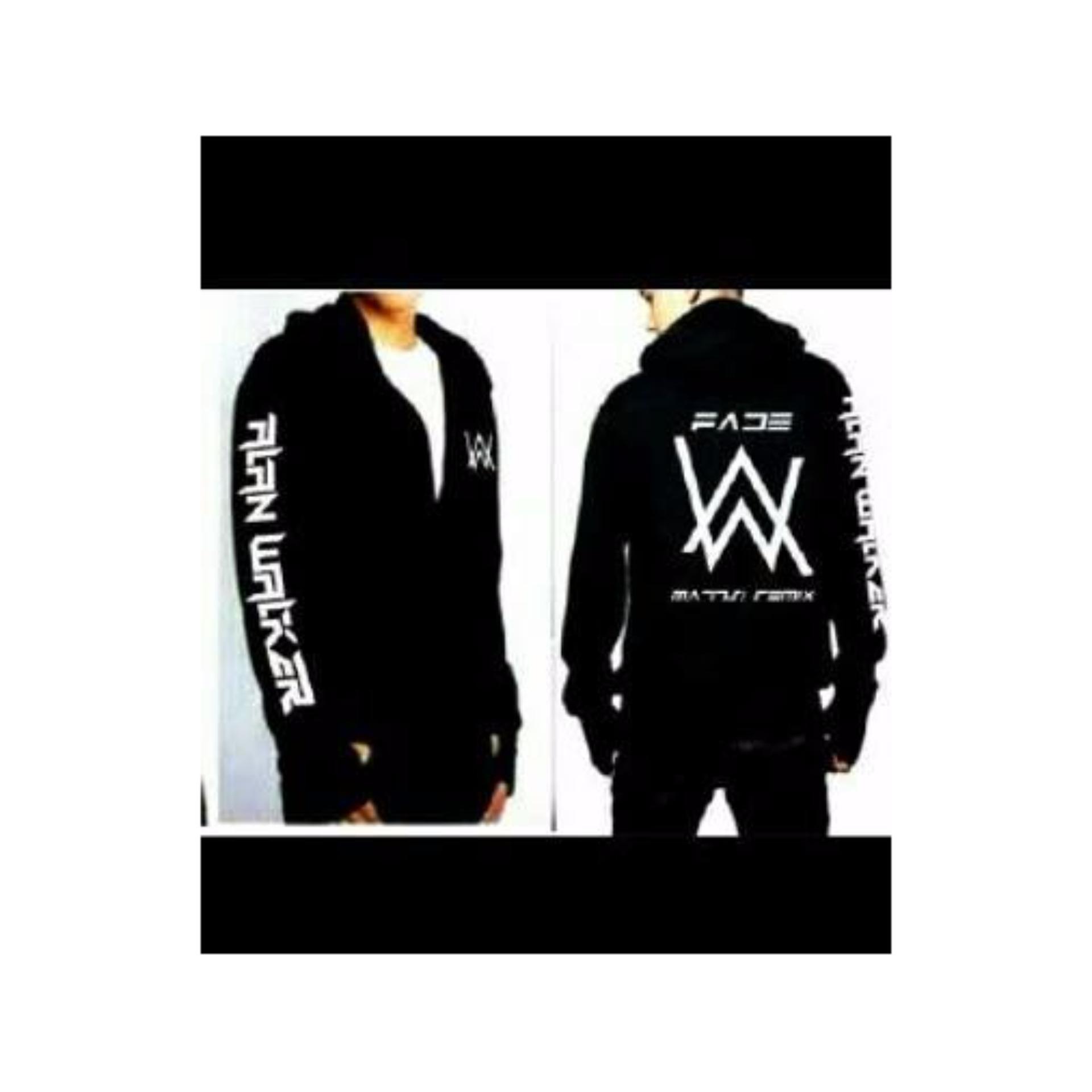 baju original jaket ALAN WALKER ROUNDHAND BLACK bahan fleece