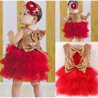 Gambar Baju Pesta Bayi Import Premium Dress Party Sequin Nyaman Dan Murah