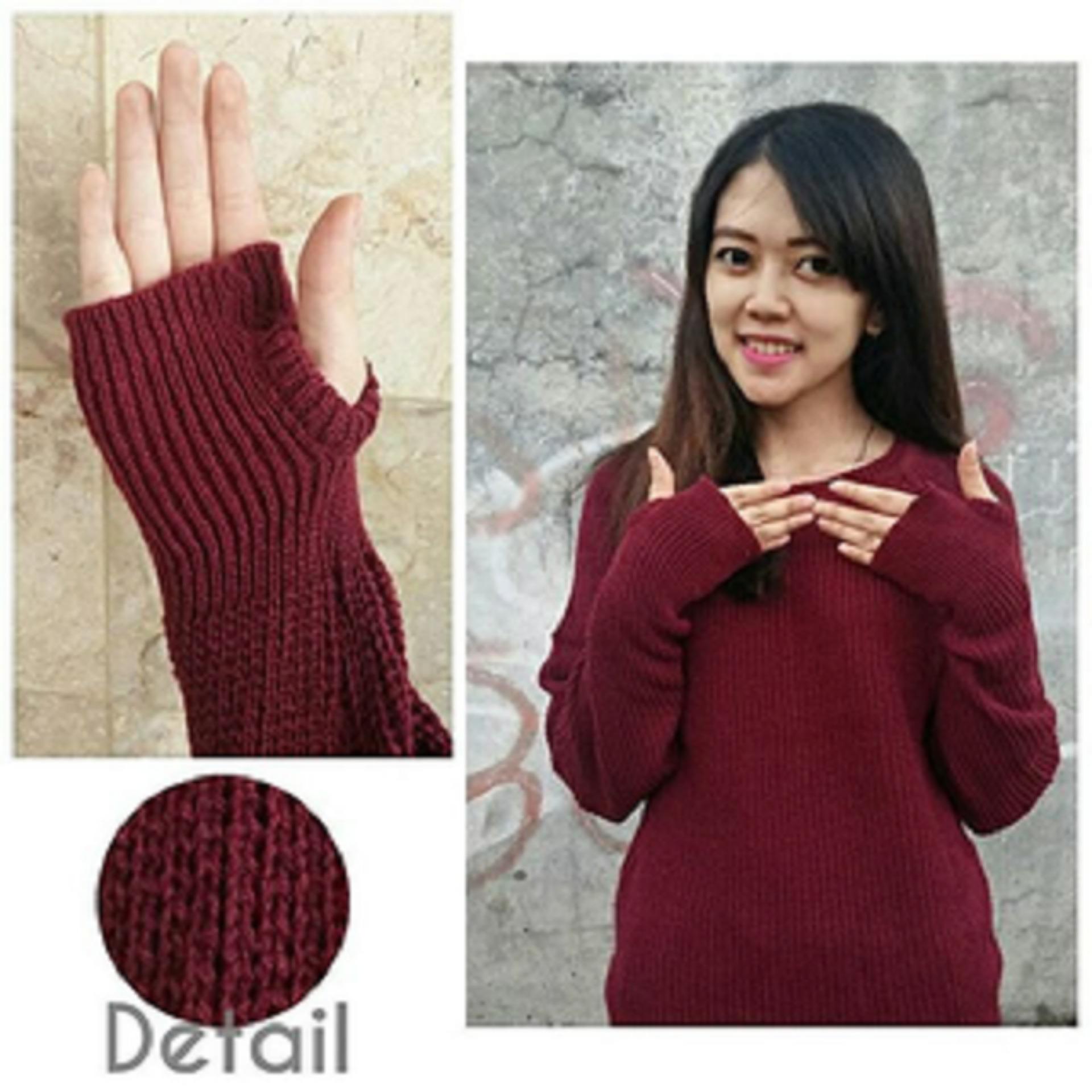 Baju Wanita Atasan Wanita Sweater Rajut KNIT RoundHand - DUSTY PINK