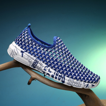 Harga Beberapa Korea Fashion Style pedal jala sepatu lari pria sepatu
(T011 biru) Online Murah