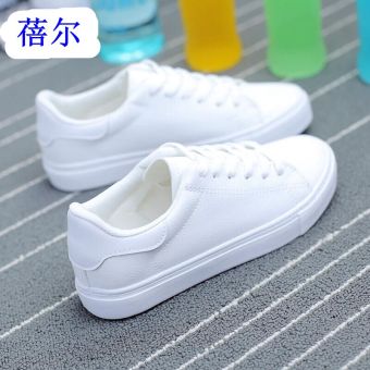 Gambar Beier wild female flat students casual shoes white shoes (Semua putih)