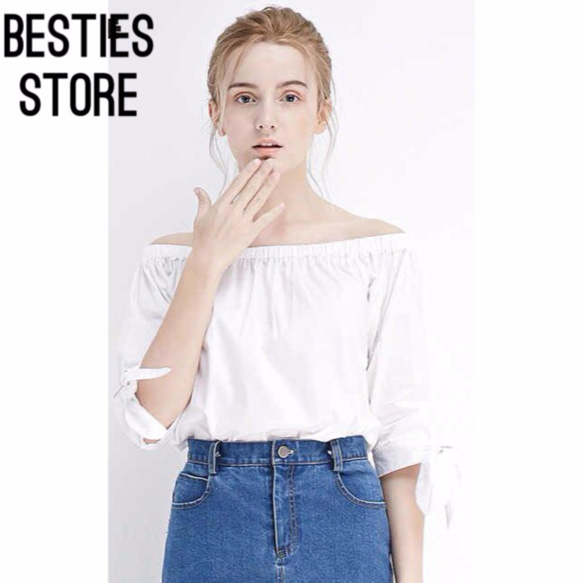Besties Misty Fashion Top Atasan Wanita Blouse Cantik - Putih Besties Misty Fashion Top Atasan Wanita Blouse Cantik - Putih