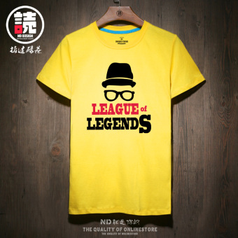 Gambar BF Jepang Pria kapas musim panas t shirt (Kuning pria lol hitam kata CKF)