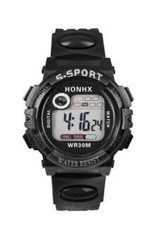 Bluelans® Unisex Sports Digital LED Quartz Alarm Date Rubber Watch Grey  