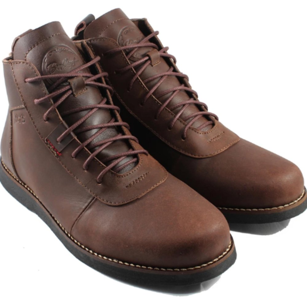 Brodo Bradleys Brodo Sepatu Boots Pria dan Wanita Kulit Asli Coklat