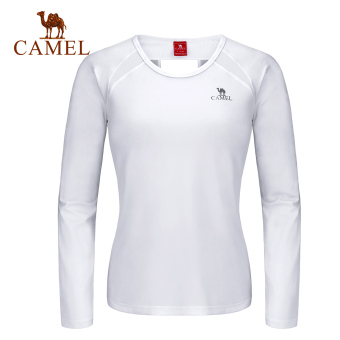 Gambar Camel luar ruangan bernapas halter yoga kasual panjang t shirt t shirt (A7W1T6108, putih)