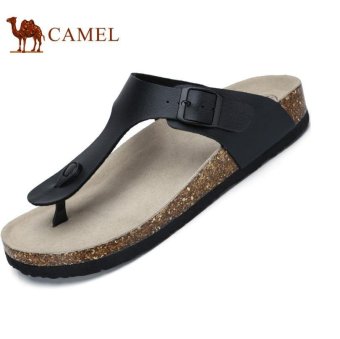 Gambar Camel Men s Comfort Casual Fashion Flipflop Sandals Cool BeachShoes(Black)   intl