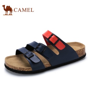 Gambar Camel Men s Fashion Casual Slippers Comfort Shoes(Blue)   intl