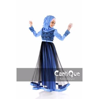 Gambar Cantique Baju Lebaran Gamis Pesta Nyaman untuk Ibu Menyusui   CQ1513 Biru