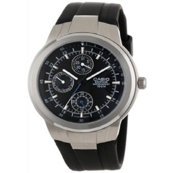 Gambar Casio Edifice Analog Jam Tangan Pria   Hitam   Strap Karet   EF 305 1A