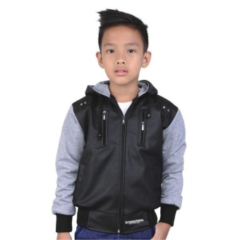 Gambar Catenzo Junior Jaket Casual Sekolah Anak Laki laki CDI120 Best Seller   Boys Casual Hooded Jaket   Hitam